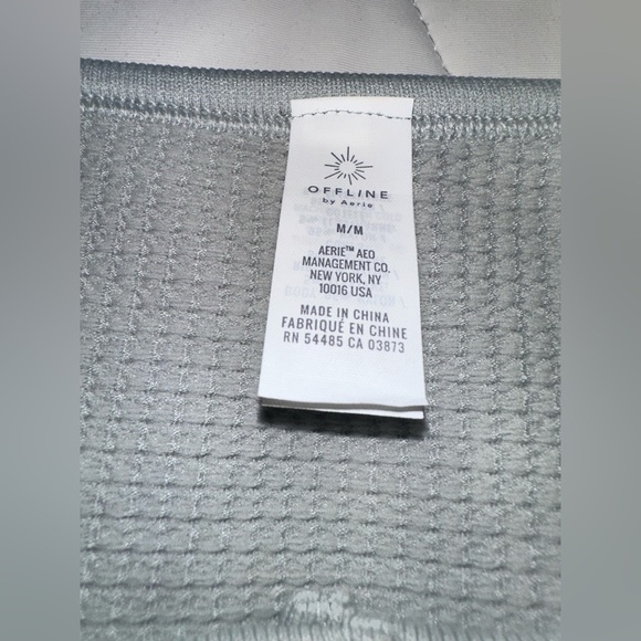 NWT OFFLINE by Aerie Light Sage Waffle Knit Long Sleeve Crop Top🍃 - Picture 7 of 9